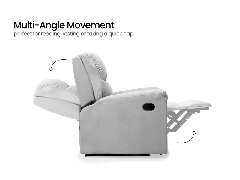 Erica Fabric Recliner in Grey Color